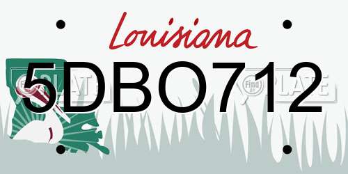 5DBO712 Louisiana License Plate