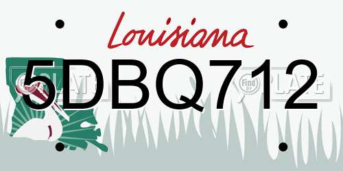 5DBQ712 Louisiana License Plate