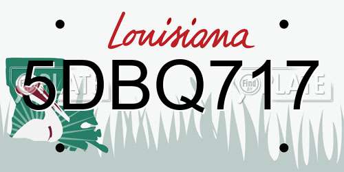 5DBQ717 Louisiana License Plate