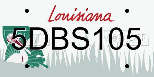5DBS105 Louisiana License Plate