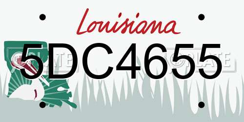 5DC4655 Louisiana License Plate