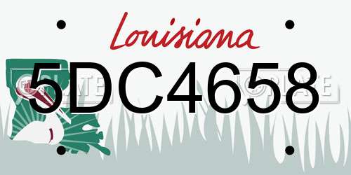 5DC4658 Louisiana License Plate