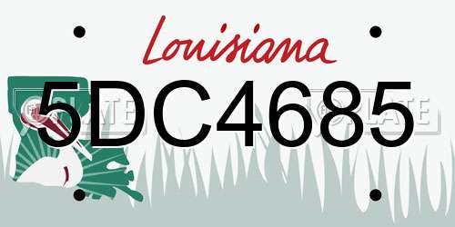 5DC4685 Louisiana License Plate