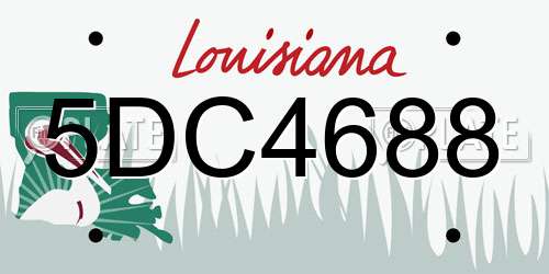 5DC4688 Louisiana License Plate