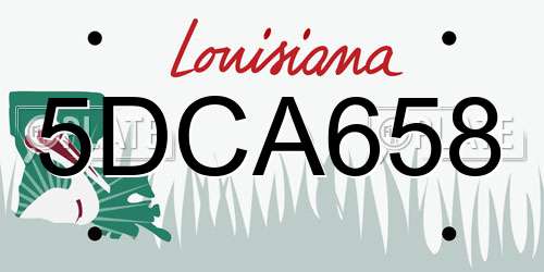 5DCA658 Louisiana License Plate
