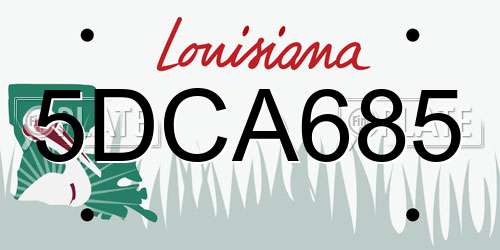 5DCA685 Louisiana License Plate