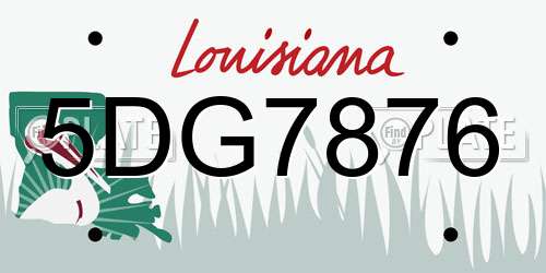 5DG7876 Louisiana License Plate