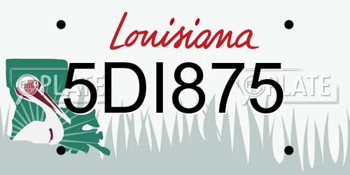 5DI875 Louisiana License Plate