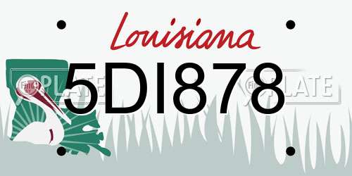 5DI878 Louisiana License Plate