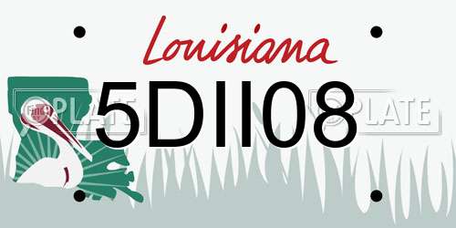 5DII08 Louisiana License Plate