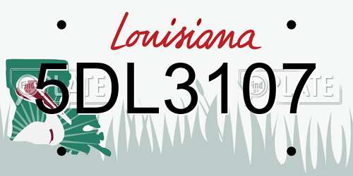 5DL3107 Louisiana License Plate