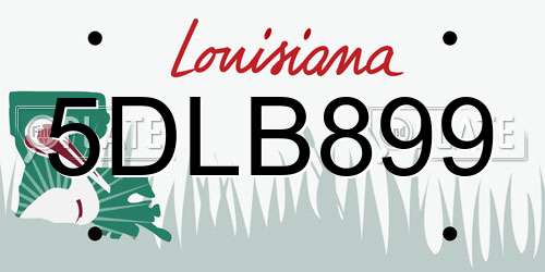 5DLB899 Louisiana License Plate
