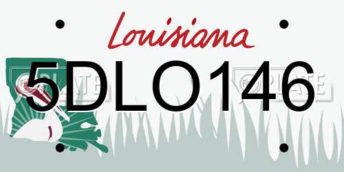 5DLO146 Louisiana License Plate