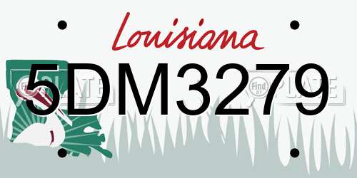 5DM3279 Louisiana License Plate