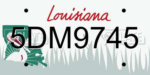 5DM9745 Louisiana License Plate