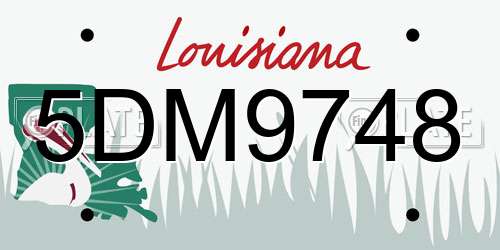 5DM9748 Louisiana License Plate