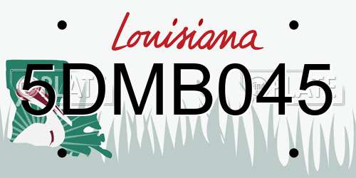 5DMB045 Louisiana License Plate