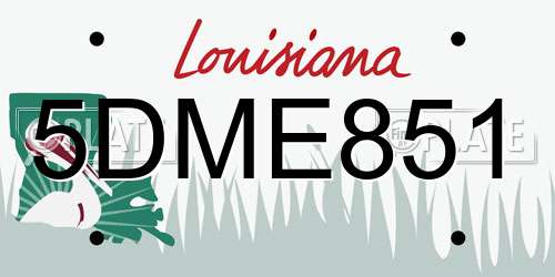 5DME851 Louisiana License Plate