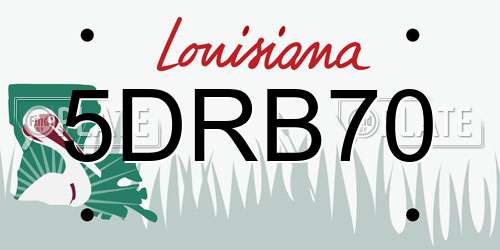 5DRB70 Louisiana License Plate