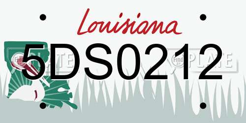 5DS0212 Louisiana License Plate
