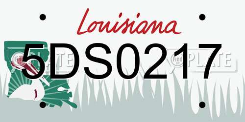 5DS0217 Louisiana License Plate