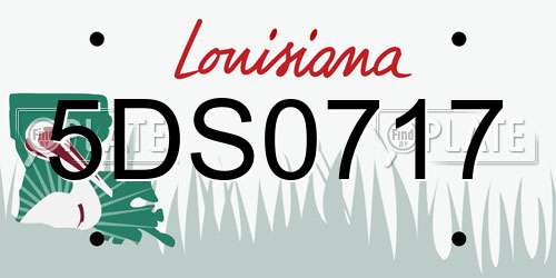 5DS0717 Louisiana License Plate