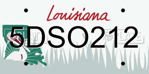 5DSO212 Louisiana License Plate