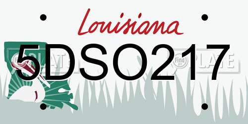 5DSO217 Louisiana License Plate