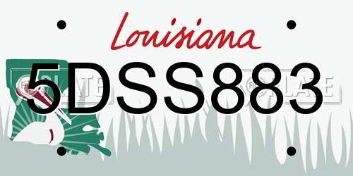 5DSS883 Louisiana License Plate