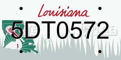 5DT0572 Louisiana License Plate
