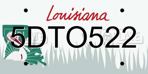 5DTO522 Louisiana License Plate
