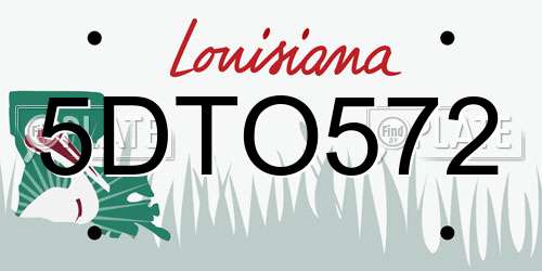 5DTO572 Louisiana License Plate