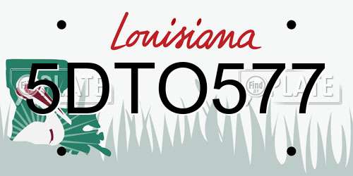 5DTO577 Louisiana License Plate