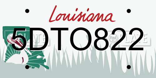 5DTO822 Louisiana License Plate