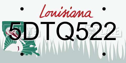 5DTQ522 Louisiana License Plate