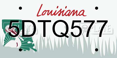 5DTQ577 Louisiana License Plate