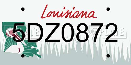 5DZ0872 Louisiana License Plate