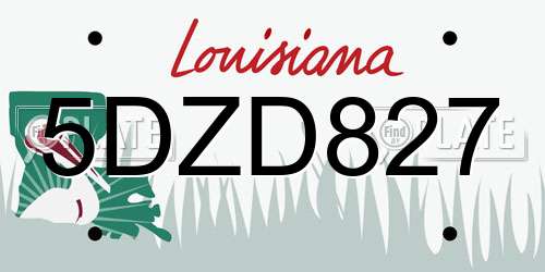 5DZD827 Louisiana License Plate