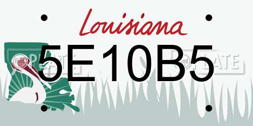5E10B5 Louisiana License Plate