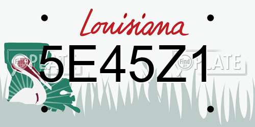 5E45Z1 Louisiana License Plate