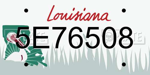 5E76508 Louisiana License Plate