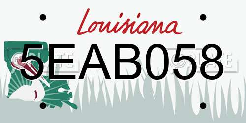 5EAB058 Louisiana License Plate
