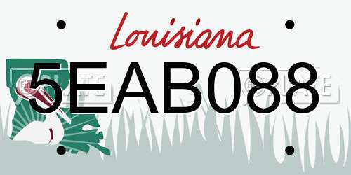 5EAB088 Louisiana License Plate
