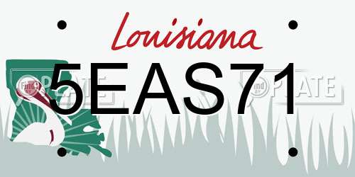 5EAS71 Louisiana License Plate