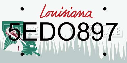 5EDO897 Louisiana License Plate