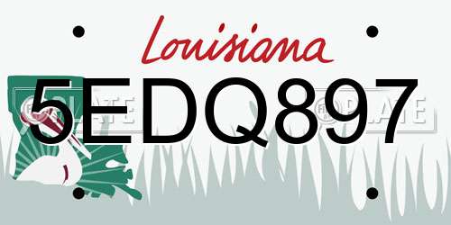 5EDQ897 Louisiana License Plate