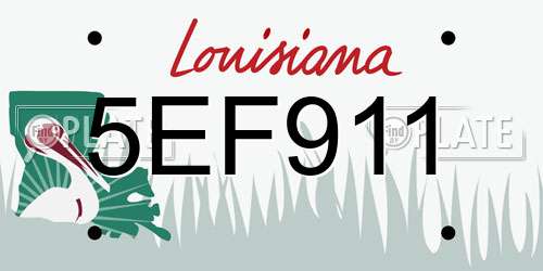 5EF911 Louisiana License Plate