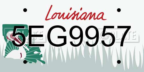 5EG9957 Louisiana License Plate