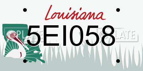 5EI058 Louisiana License Plate