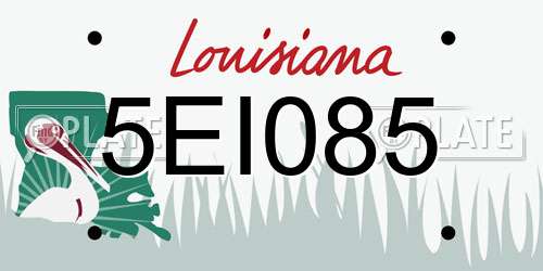 5EI085 Louisiana License Plate